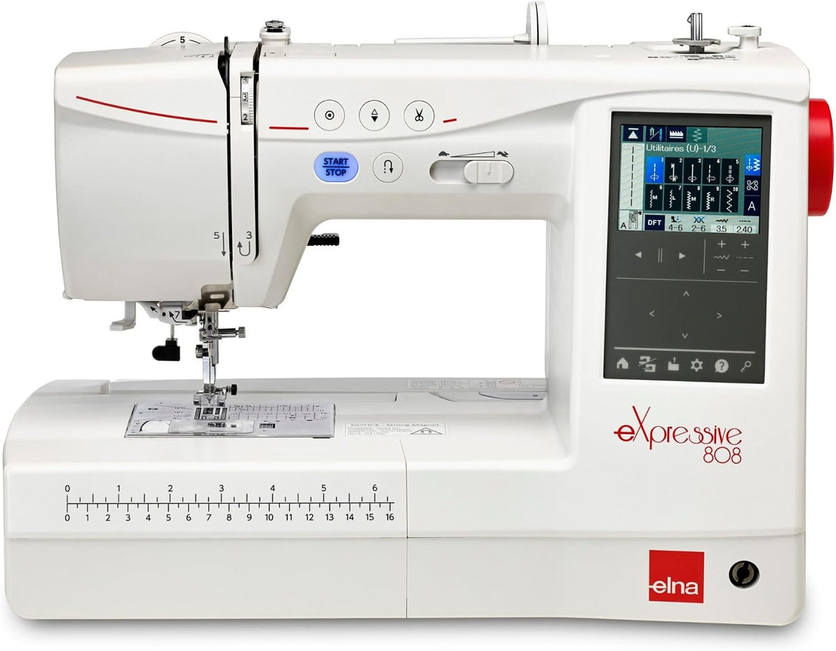 Elna Elektronisch gesteuerte Nähmaschinen, Schwarz, 808 eXpressive Computer Näh- und Stickmaschine