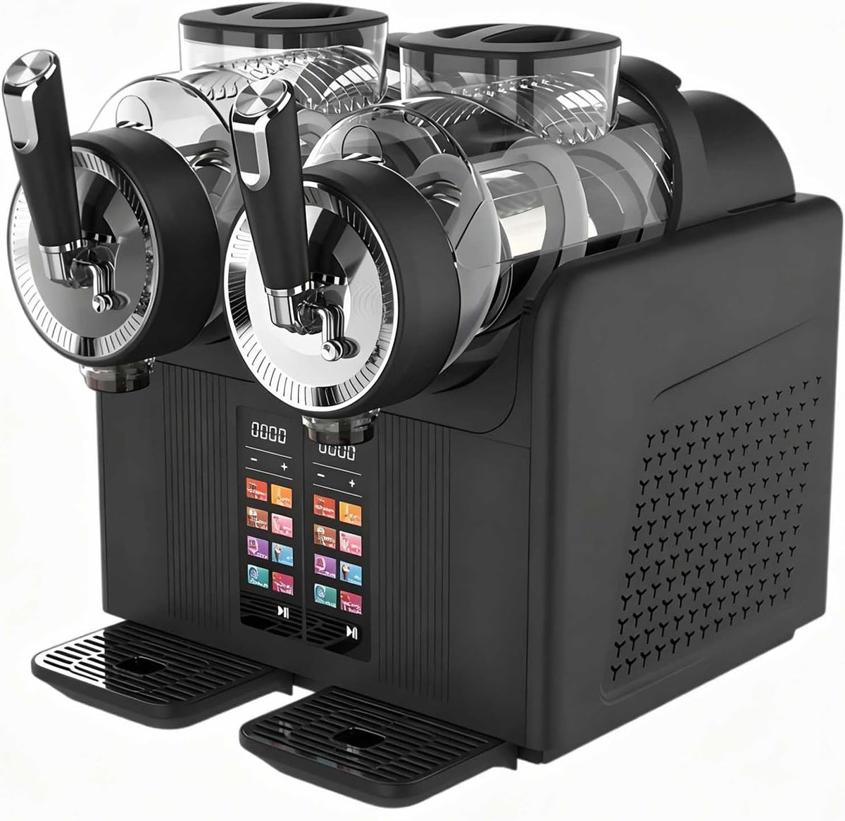 aromaoveite Eismaschine, Schwarz, Slush-EIS-Maschine & 2-In-1, Smoothie-Maschine Für Die Küche, 2-Liter-Doppelbehälter
