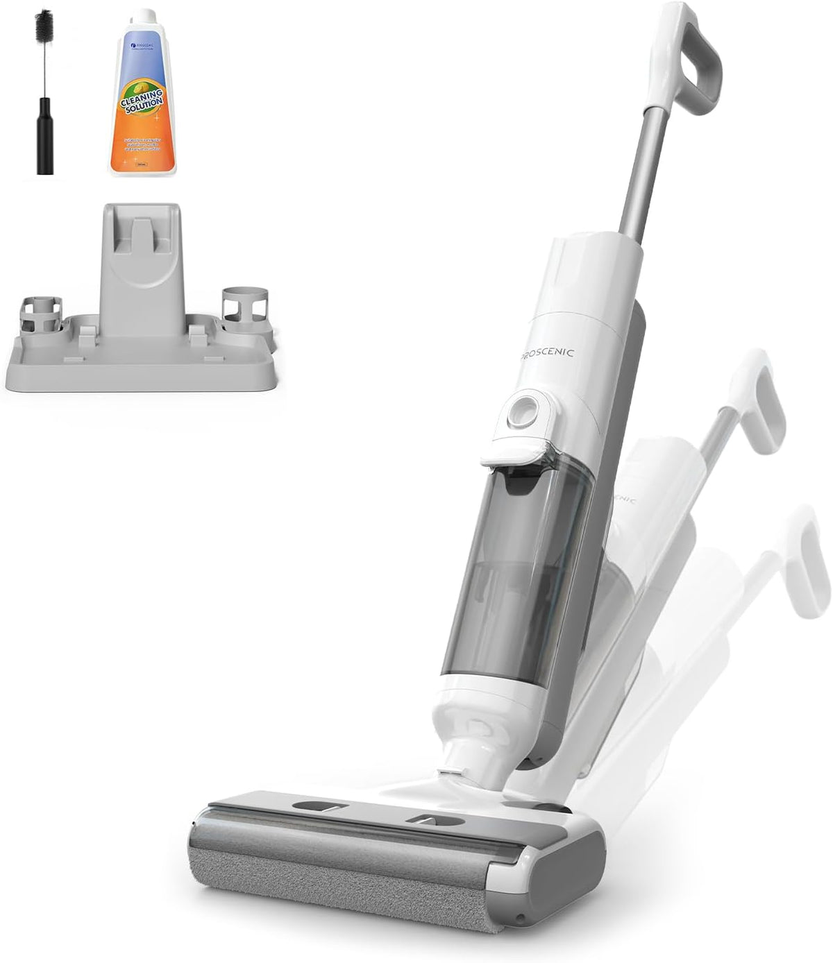 Proscenic Staubsauger, 1.3 L, Schwarz, F10 Ultra Nass Trockensauger, 60 Min mit Wischfunktion, Saugwischer Smart 3 in 1