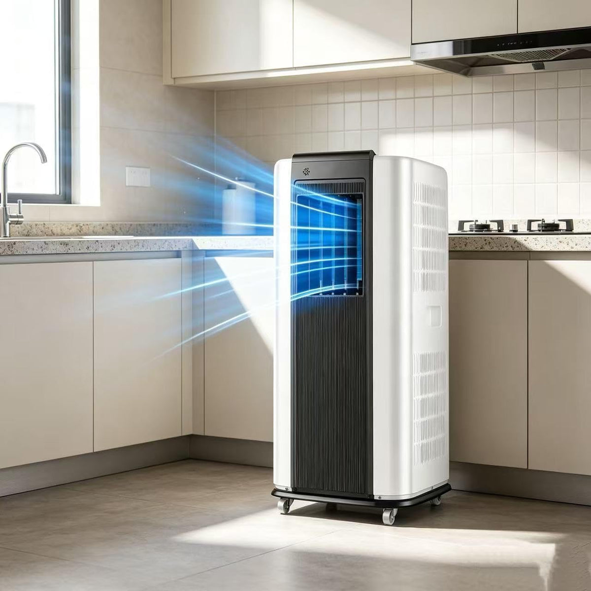 Mobiles Klimagerät, Weiss, Tragbare Klimaanlage 14000 BTU Smart Luftentfeuchter Leiser