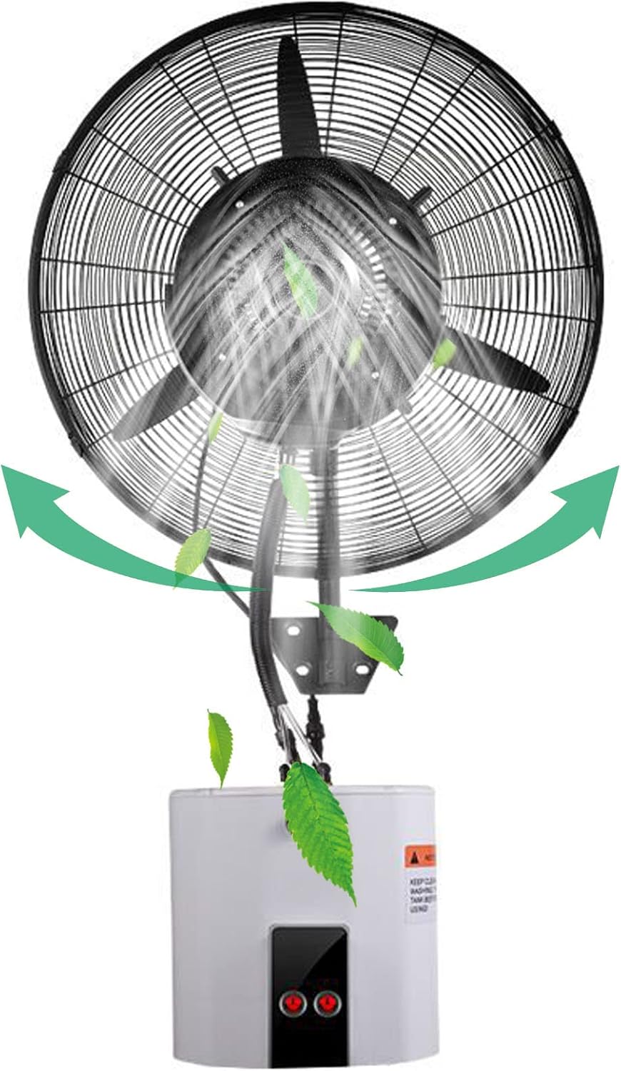 UQACHG Standventilatoren, 71 cm, Weiss, Oszillierender Wandventilator Zur Aussenbefeuchtung, Zerstäuber Zur Kühlung
