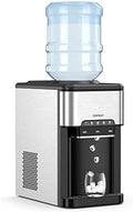FANTASK Eiswürfelmaschine, Edelstahl, Kunststoff, Schwarz, 3 in 1 Wasserspender mit heisses&kaltes Wasser, Eiswürfel in 10m