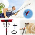 GHFXSCV Fensterabzieher, 35 cm, 6 m, Schwarz, Fensterreinigungsset mit Wasserzufuhr, Teleskopstange mit Seifenspender und Bürstenkopf