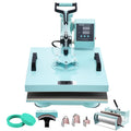 VEVOR Druckpressen, 38 x 38 cm, 1 W, Grün, Hitzepresse Transferpresse, 8-in-1 Wärmeübertragungsmaschine mit 6-30 oz Tumbler-Presse