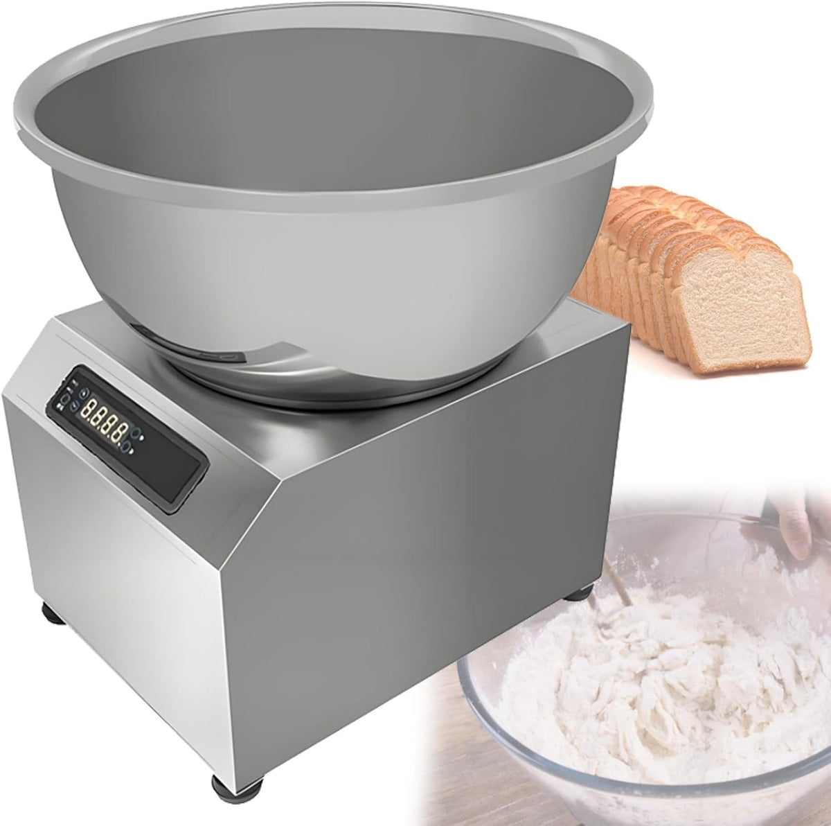Quixnova Knet- & Rührmaschinen, 1800 W, 2200 W, 5 kg, 8 kg, Schwarz, / kommerzieller Teigmixer, / grosser Edelstahlschüssel-Elektromixer