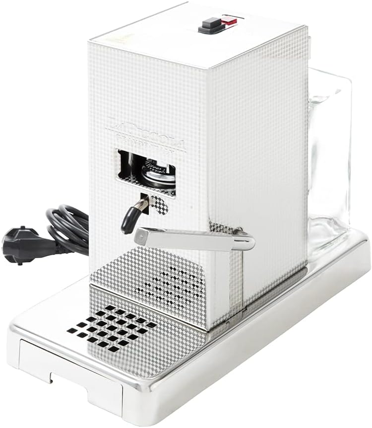 La Piccola Kaffeemaschine, 44 mm, Silber, Perla italienische Espressomaschine für ESE-Pads