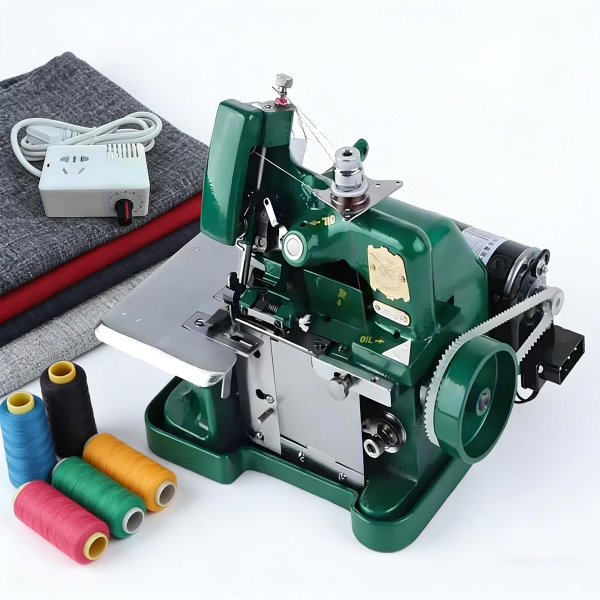 LXMydriasis Overlock-Nähmaschinen, Schwarz, Hochgeschwindigkeits-Overlock-Nähmaschine, Industrielle Hochleistungs-Overlockmaschine mit Metallrahmen