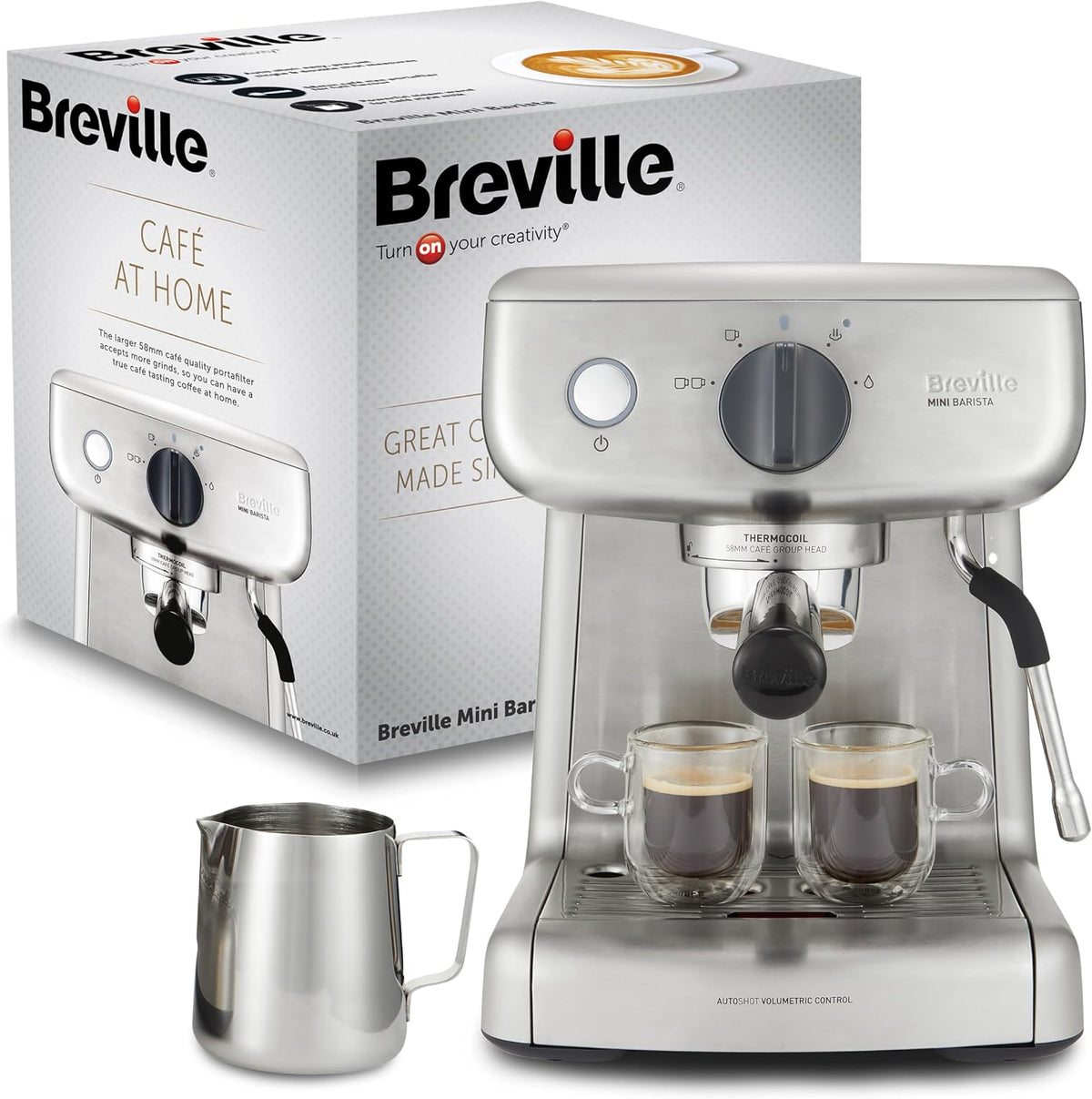 Breville Kaffeemaschine, Schwarz, Barista Mini Siebträgermaschine