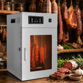 moupeaktain Reifeschrank, 800 W, Silber, Dry AGER, Edelstahl Dörrautomat für Wurst, Schinken und Lebensmittel, 30-90℃ Temperaturregelung
