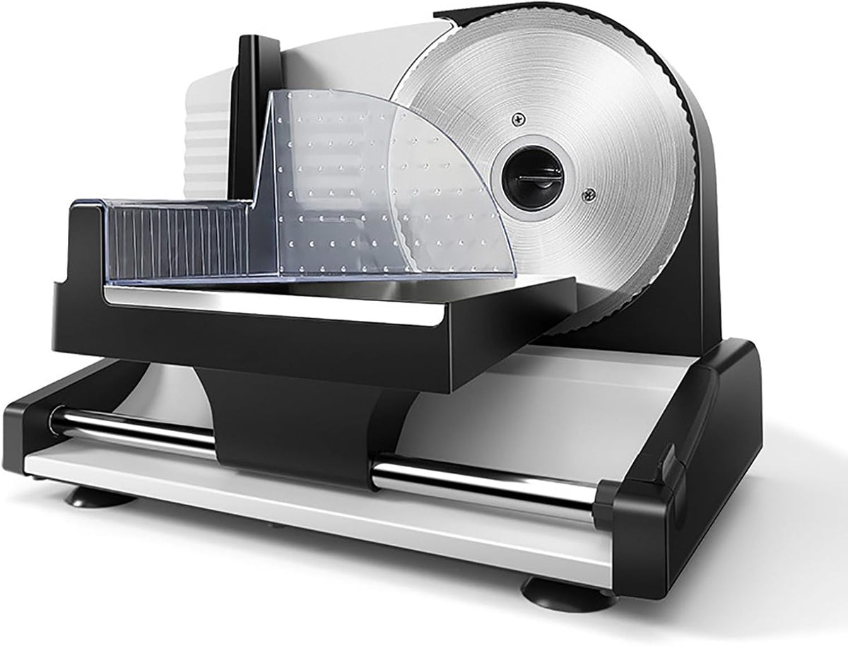 PAHION Allesschneider, 15 Mm, 200 W, Silber, Elektrischer Brotschneidemaschine Aufschnittmaschine Mit, 5-Zoll Edelstahlklinge 1- Einstellbare Dicke