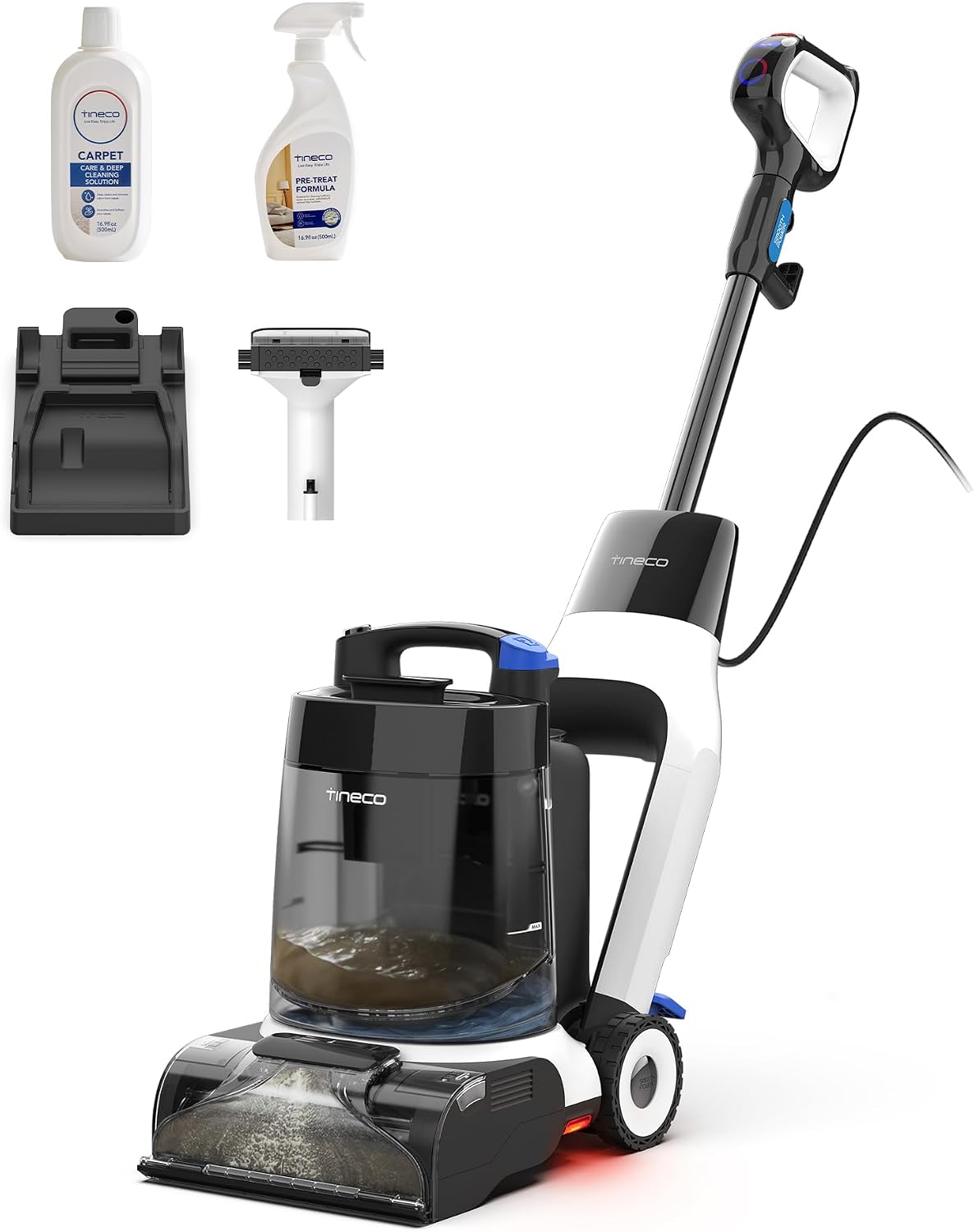 Tineco Waschsauger, Schwarz, CARPET ONE Cruiser Teppichreiniger Nasssauger, Smartes Polsterreiniger mit 3-Stufen SmoothPower
