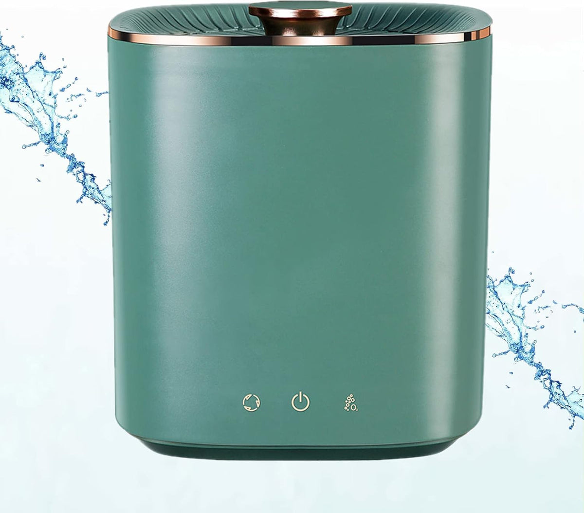 Samnuerly Waschmaschine, 2,5 l, Weiss/Grün, Mini- für Beauty Blender, Turbine, tragbare Waschmaschinen, klein, mit blauem Licht