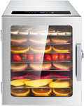 BDJSN Dörrautomaten, 385 x 290 x 320 mm, 500 W, Silber, Elektrischer Dörrautomat Mit 8 Einschüben, Timer (0, 24 Std.)