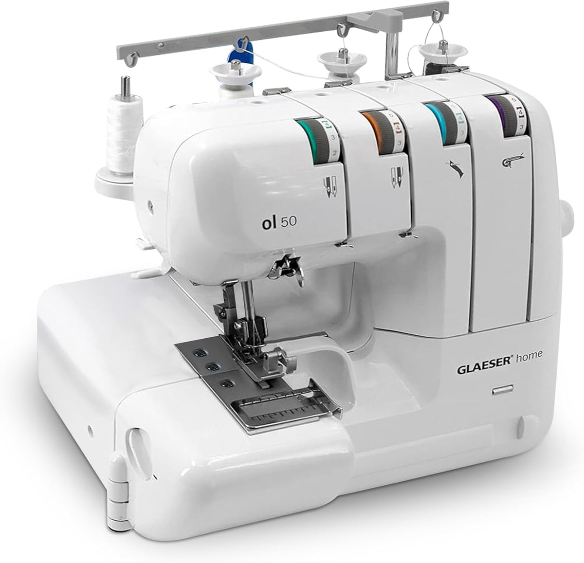 GLAESER Overlock-Nähmaschinen, Schwarz, GLAESERhome, Overlock Nähmaschine ol 50, Näht u. Schneidet in einem Arbeitsschritt