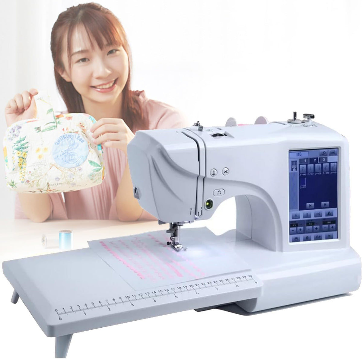 Qiang Elektronisch gesteuerte Nähmaschinen, Grau, Stickmaschine Automatische Nähmaschine Sticknähmaschine