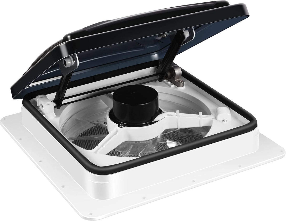 Starvent Ventilatoren, 27,9 cm, 11 Zoll, 18 W., Weiss, Wohnmobil-Ventilator, 6 Geschwindigkeiten, wendbar, Rauchgrau