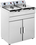 Royal Catering Heissluftfritteuse, 12 kW, 400 V, 16 l, Grau, Fritteuse mit Unterschrank