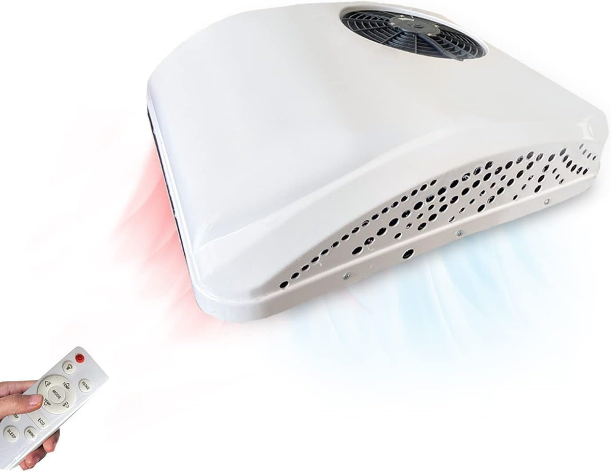 Aspligo Mobiles Klimagerät, 12 V, Weiss, RV Rooftop Klimaanlage, 12 Volt elektrisches Parken Klimaanlage 8800BTU