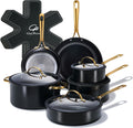 Chef Power Backofen, Silber, Keramik-Kochgeschirr-Sets, 15-teiliges Topf- und Pfannenset, antihaftbeschichtet, Kochgeschirr-Set mit Edelstahlgriff