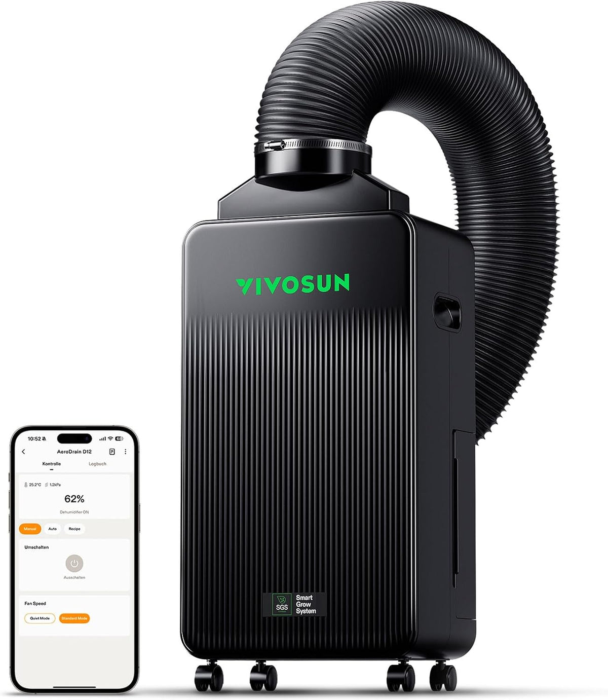 VIVOSUN Luftentfeuchter, 12 L, Weiss, Smart /Tag mit WLAN App Steuerung
