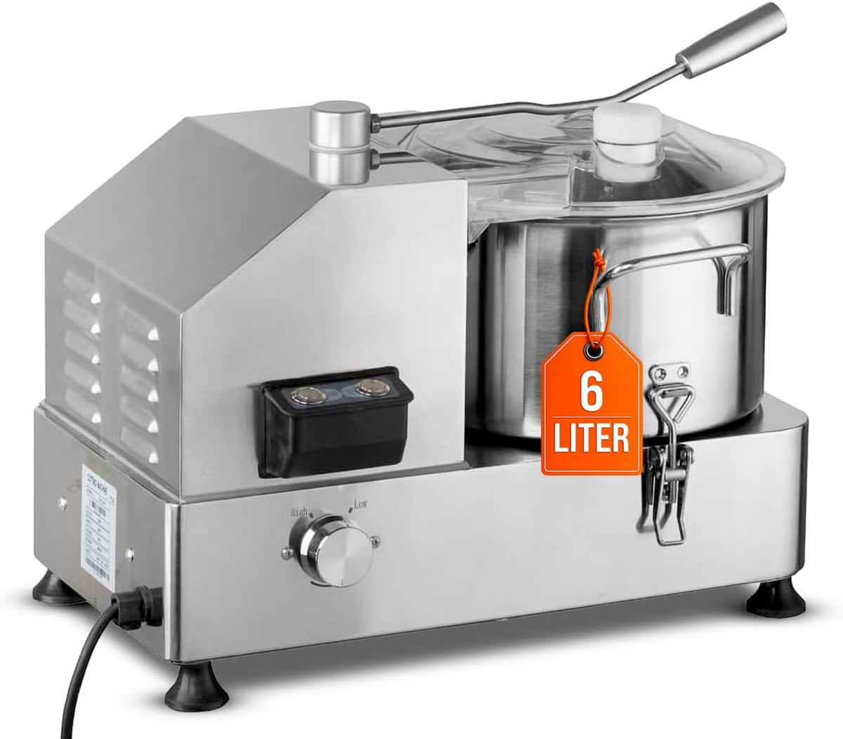 GastroHero Gemüsehobel, 6 L, Silber, Kutter, Cutter für Wurst Gemüse Brot, Edelstahl CU-ECO6