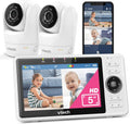 VTech Überwachungskamera, 2 W, Schwarz, Smart Babyphone mit 2 Kameras, 1080p-FHD-Kamera und 5'-HD-IPS-Bildschirm