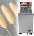 HTDRE Heissluftfritteuse, Grau, Gewerbliche Fritteuse, automatische Frittiermaschine für Käse, Hotdogs, Würstchen