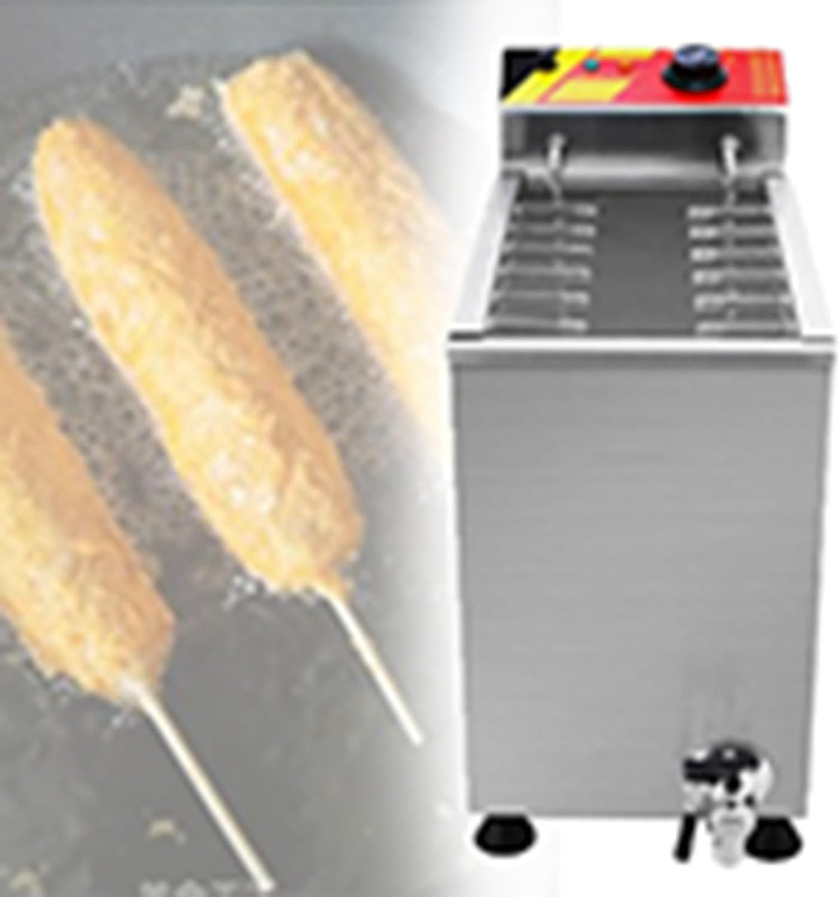 HTDRE Heissluftfritteuse, Grau, Gewerbliche Fritteuse, automatische Frittiermaschine für Käse, Hotdogs, Würstchen