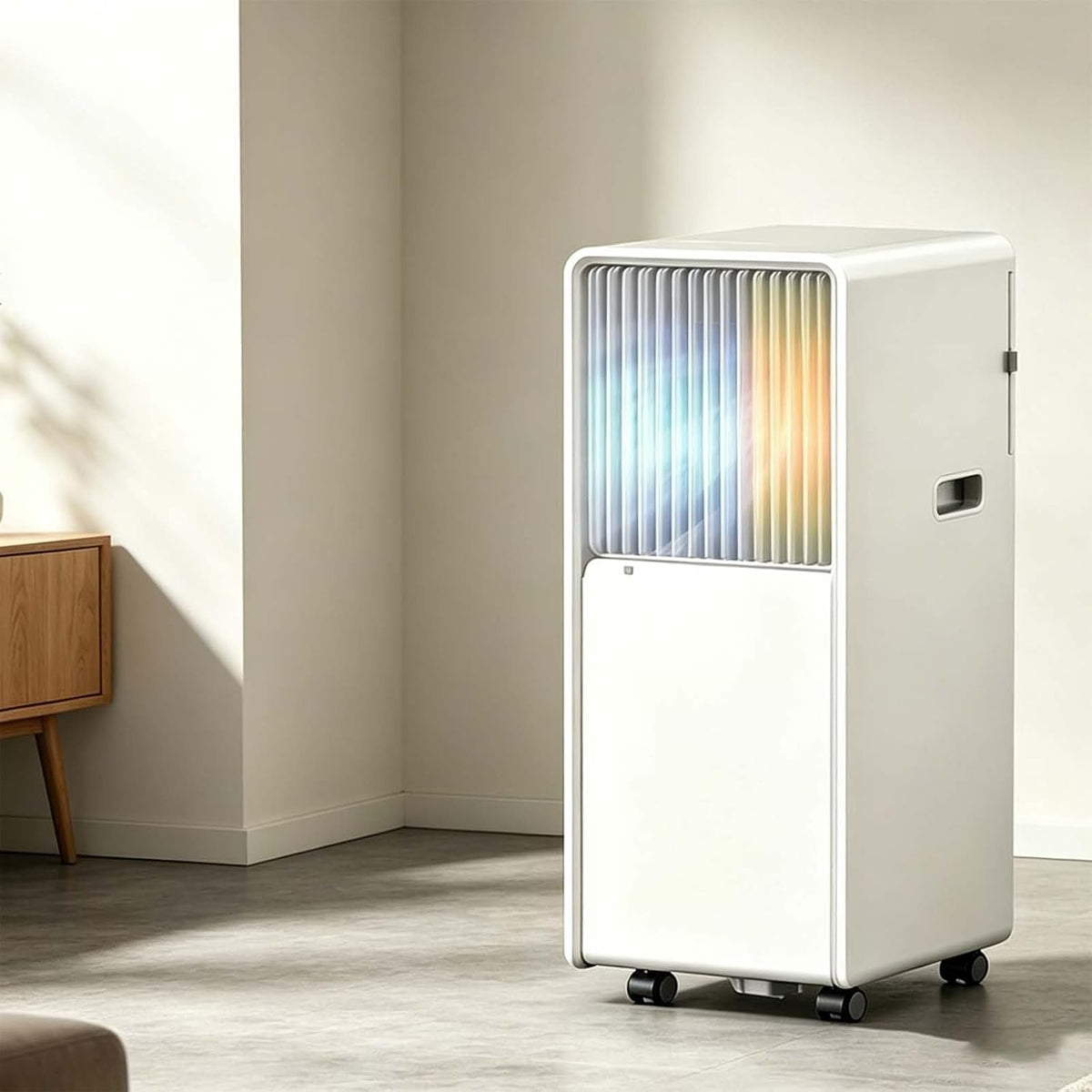 Mobiles Klimagerät, Weiss, Tragbare Klimaanlage, Wechselrichter Mobile AC mit Kühlung, Heizung, Entfeuchtung, Belüftung
