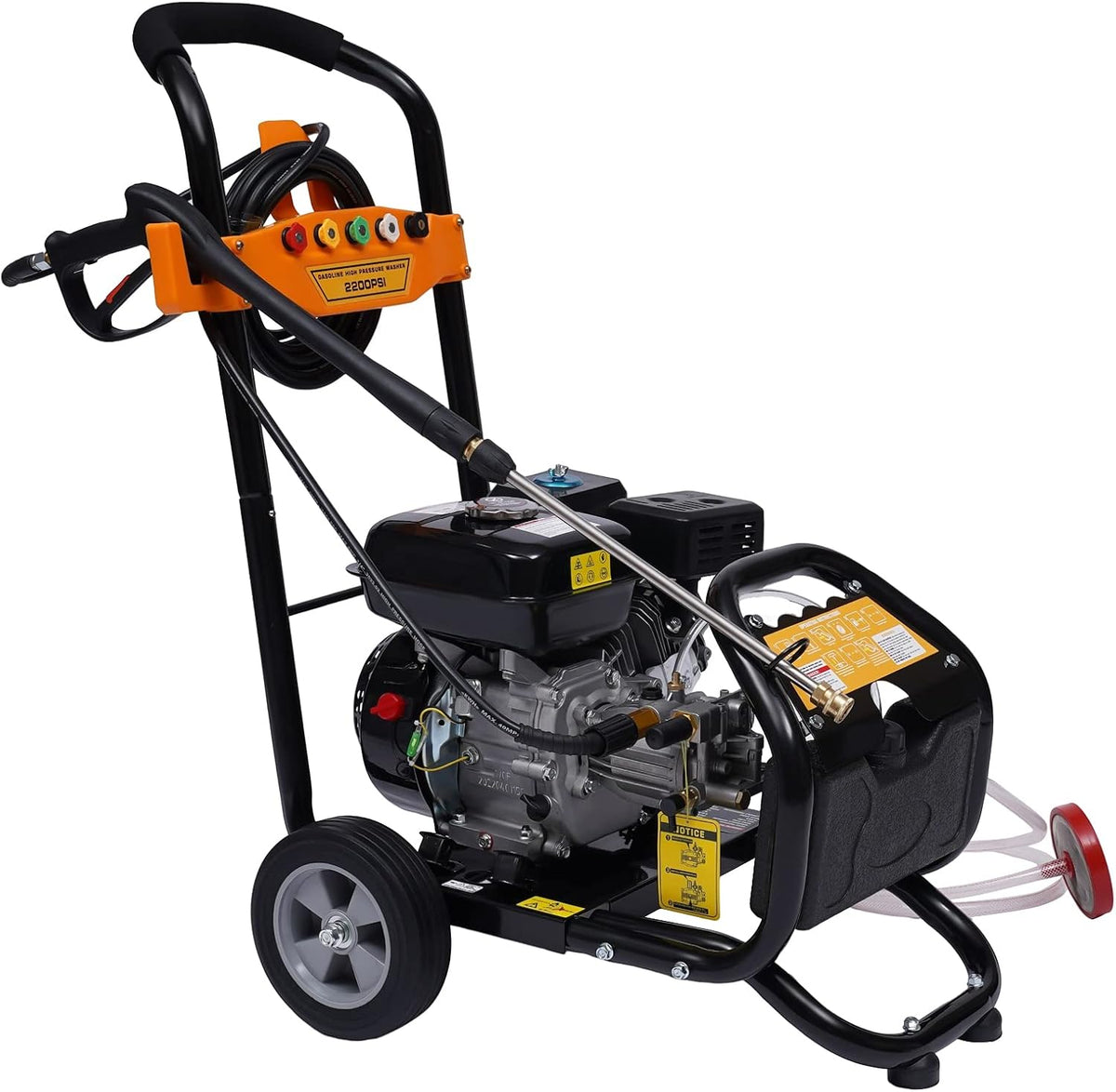 Queeucaer Hochdruckreiniger, 7.5HP, Metall, Kunststoff, Schwarz, Hochdruckreinige 7.5PS Benzin Flächenreiniger Motor Profi