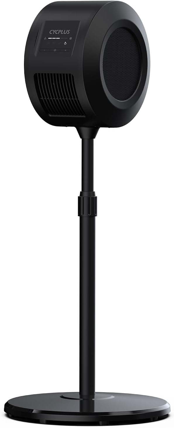 CYCPLUS Standventilatoren, Weiss, Intelligenter Indoor-Radfahrventilator, BLDC-Motorantrieb, 5 Geschwindigkeitsmodi mit Fernbedienung