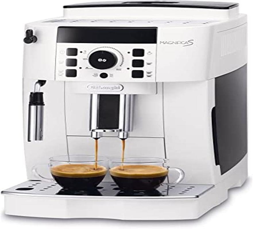 De'Longhi Kaffeevollautomat, Weiss, Magnifica S ECAM21.117.W, Automatische Kaffeemaschine, Manuell Einstellbarer Milchaufschäumer