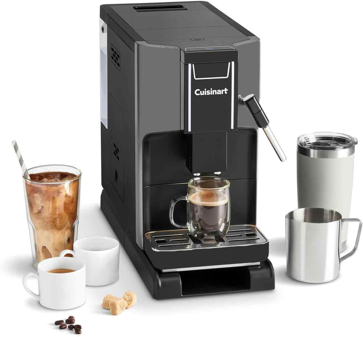 Cuisinart Milchaufschäumer, Schwarz/Silber, Vollautomat: Espresso, Americano, Cold Brew auf Knopfdruck
