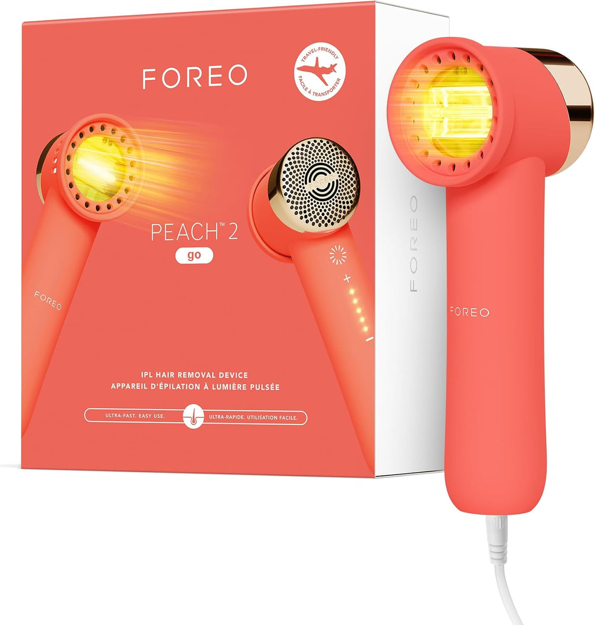 FOREO Systeme, Schwarz, PEACH 2 go IPL Haarentfernungsgerät Dauerhafte, IPL-Enthaarung, Laserenthaarung, Reise-IPL