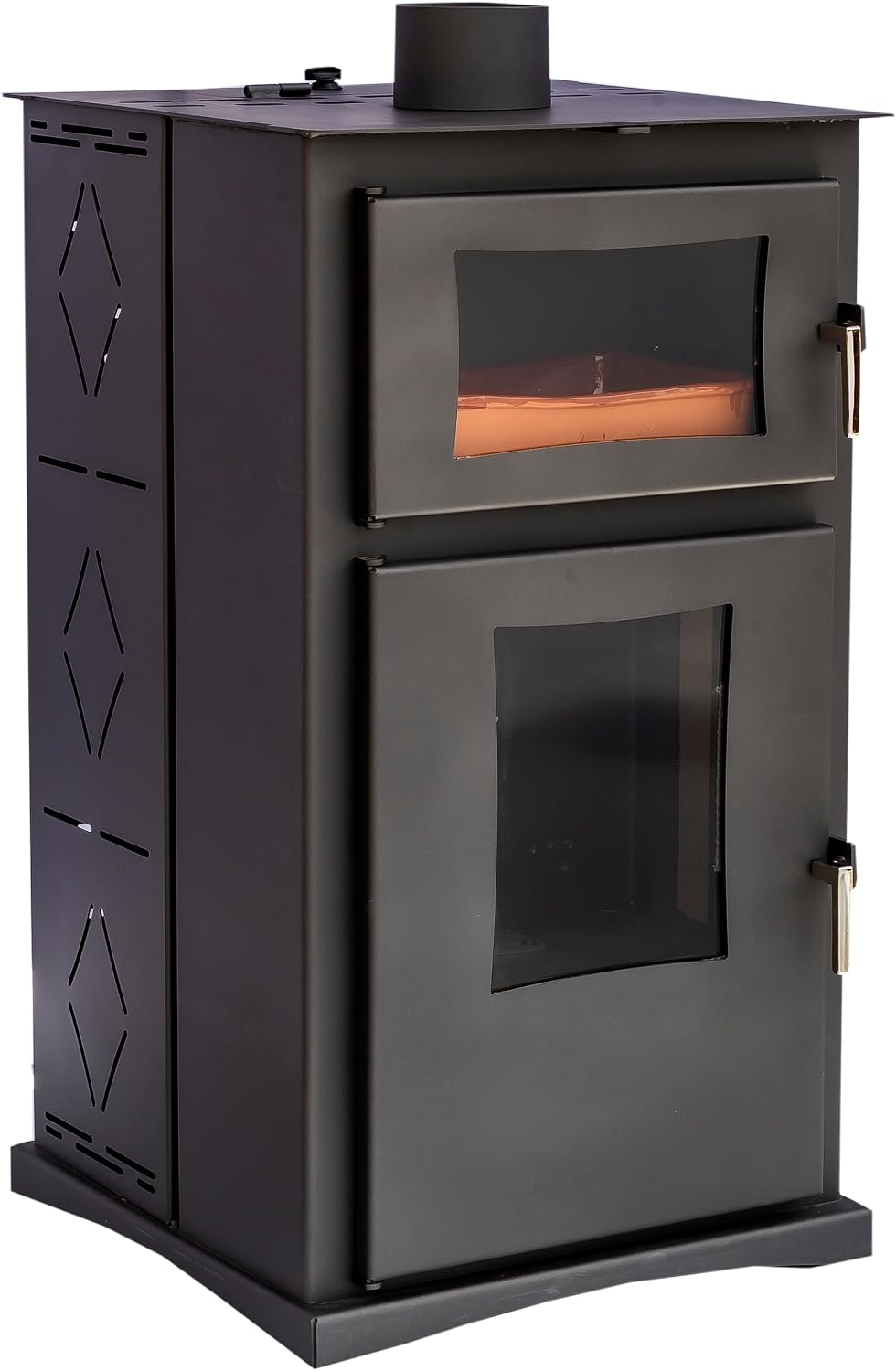 MAESTRO FERRETERO Backofen, 8 kW, Schwarz/Silber, Joima Vitta Nature Pelletofen mit ohne Strom . Pelletofen