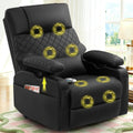 SQUEBILIFE Relaxsessel, Grau, Fernsehsessel, mit 3D-Armlehnen, 8-Punkt-Massage und Heizfunktion, Typ-C + USB-Anschlüsse