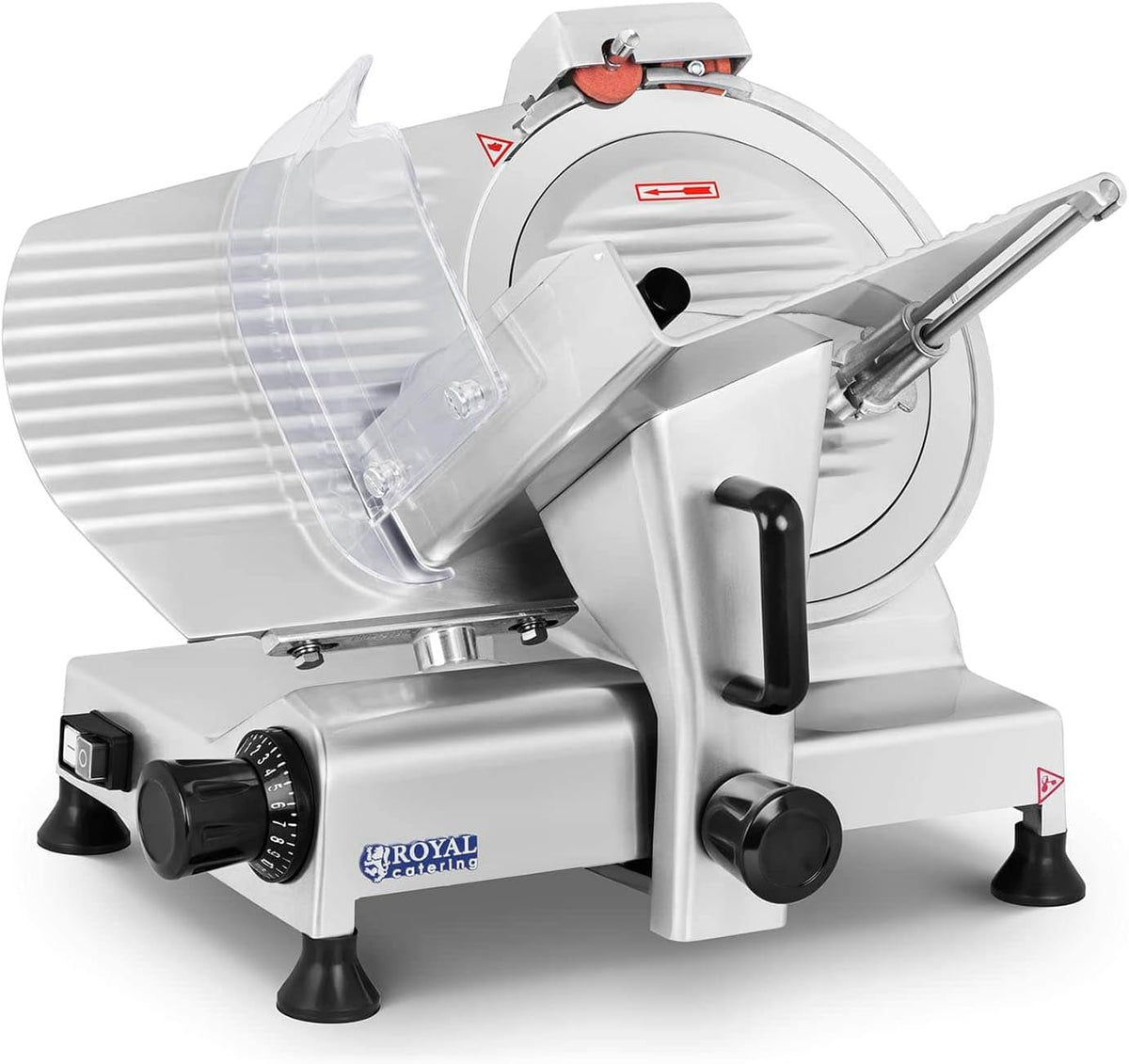 Royal Catering Schlitten, 46 x 57 x 48 cm, 300 mm, 15 mm, 280 W, Silber, RCAM 300PRO Allesschneider Brotschneidemaschine