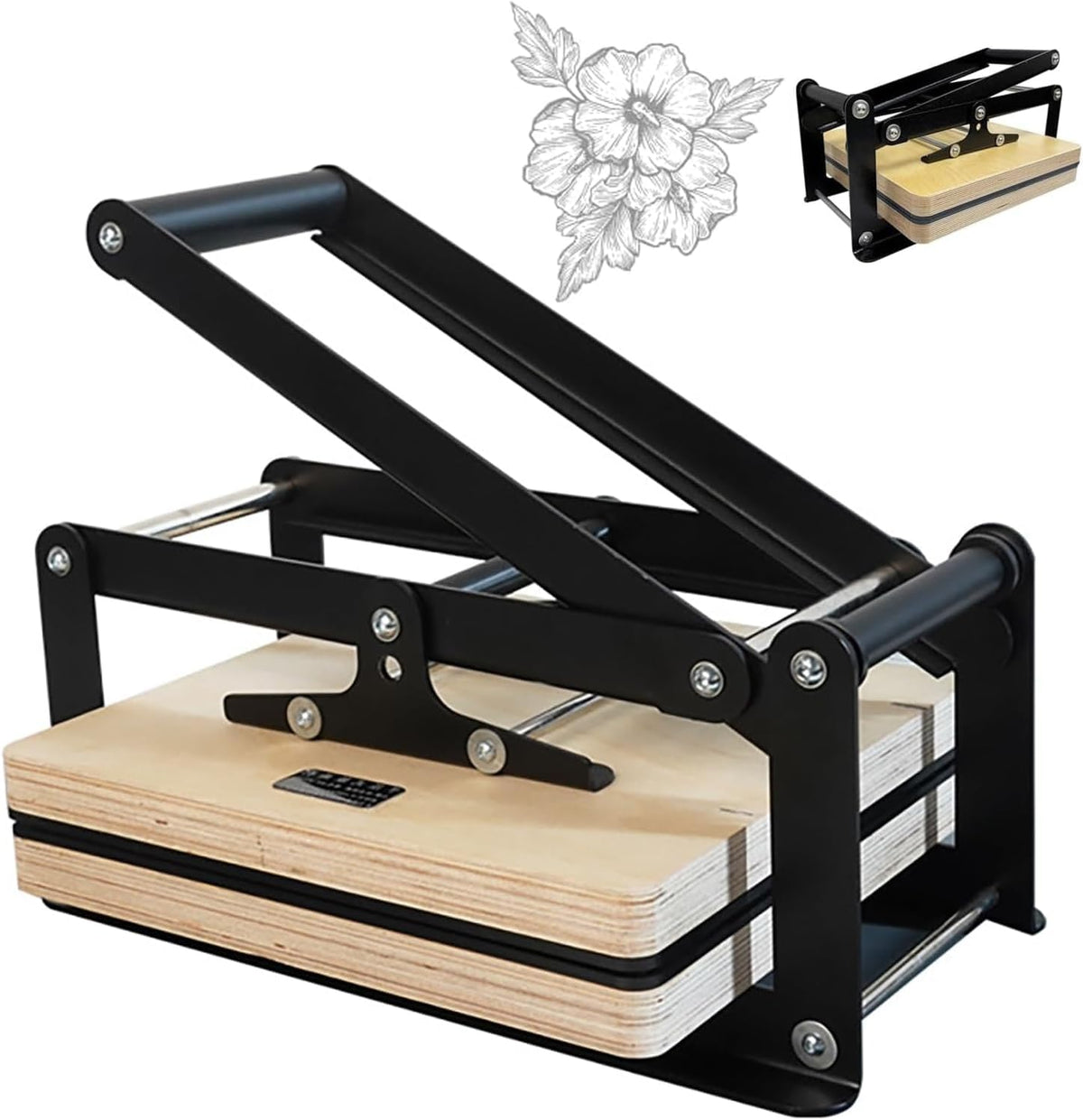 Manuelle Druckpressen, 380 Mm, Braun, Druckpresse Für Linolschnitt, Plattengrösse 380 ×, Höhenverstellbar, Für Buchdruck