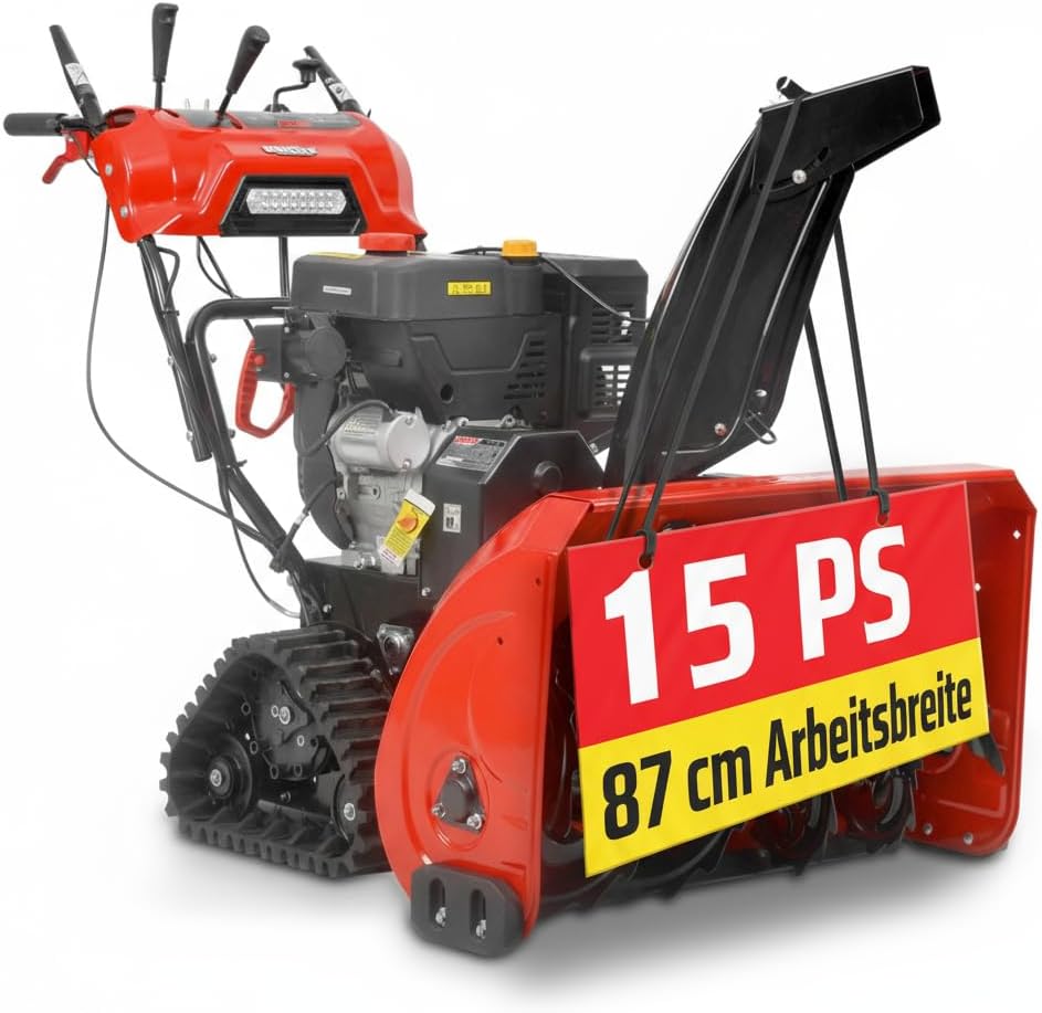 Hecht Schneefräse, 87 cm, Schwarz, Benzin, 2-stufig mit E-Start
