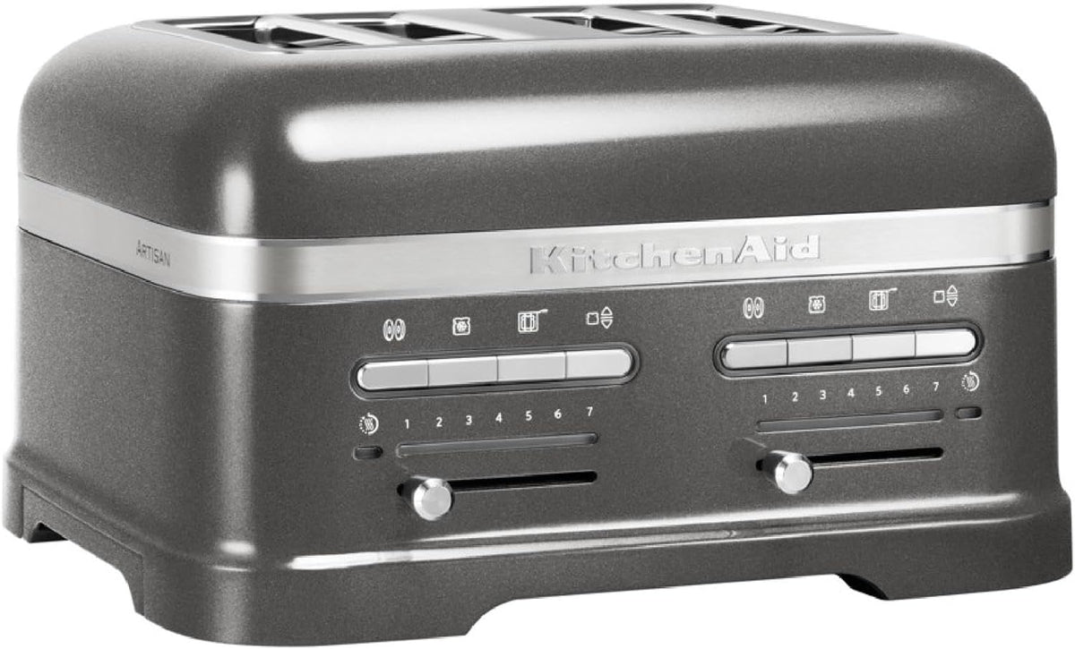 KitchenAid Toaster, Silber, für 4 Scheiben mit Sandwich-Zange - Artisan - Retro Toast