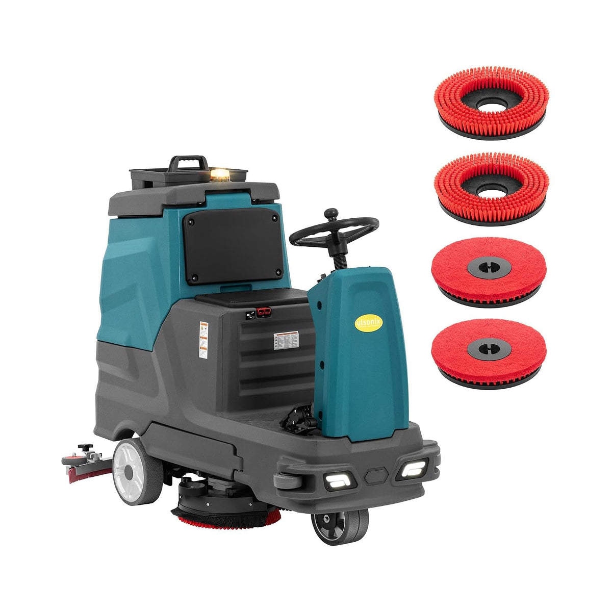 Ulsonix Bodenpflege, 5200 m, 96 cm, Schwarz, Aufsitz-Scheuersaugmaschine Arbeitsbreite ²/h 2 Bürsten