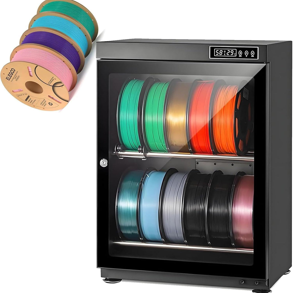 LJCSSD 3D-Drucker, 1 kg, 70 L, Weiss, Trockenschrank für 3D-Druckfilament, Aufbewahrungsschrank mit Luftentfeuchter