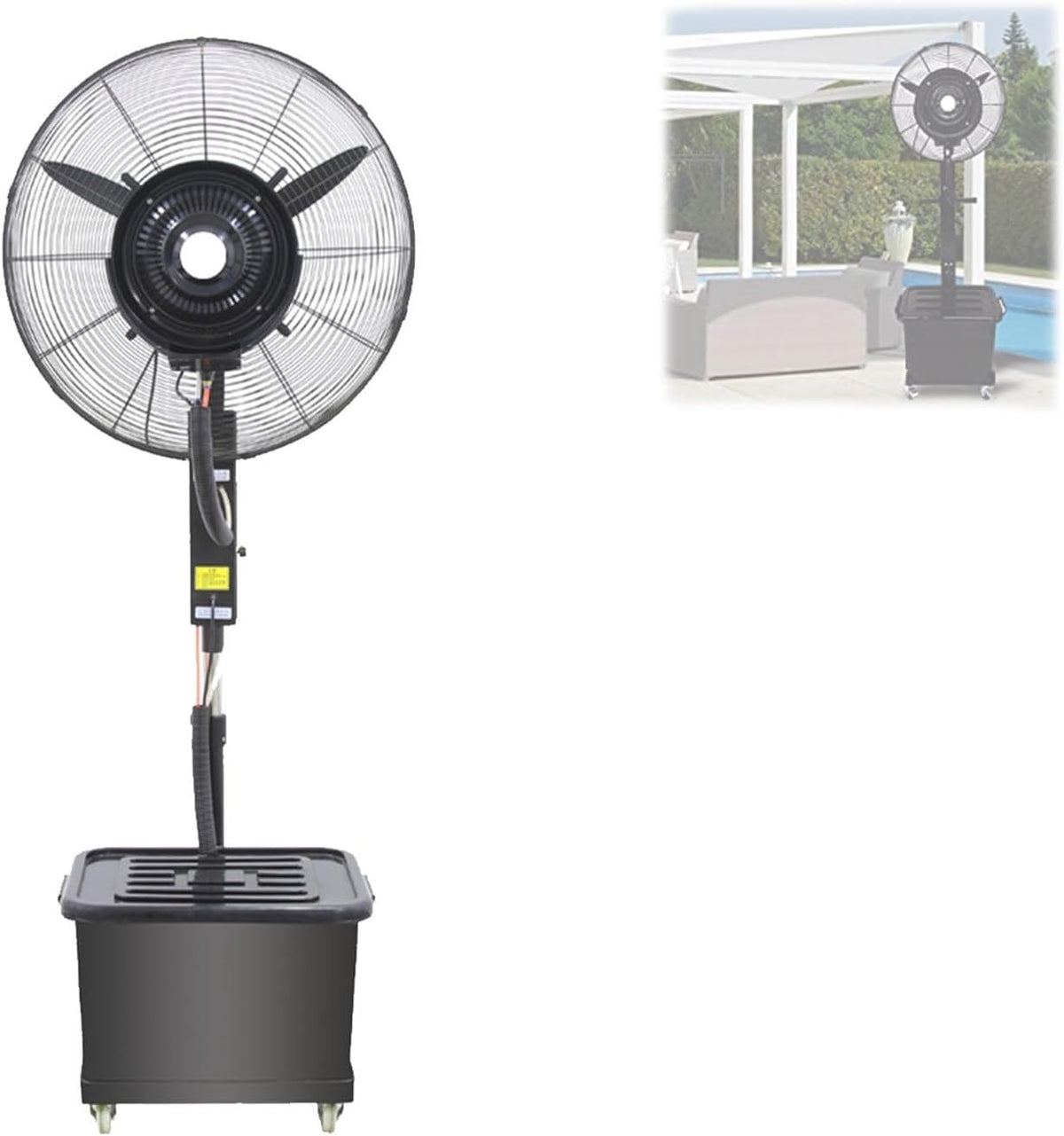 QUSYZD Standventilatoren, Weiss, Grosser Standventilator mit Sprühnebel und grossem Wassertank