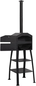 Lumanois Pizzaofen, 28.28 kg, Stahl, Braun, Outdoor- Holzkohle mit 2 Schamottesteinen, 318145