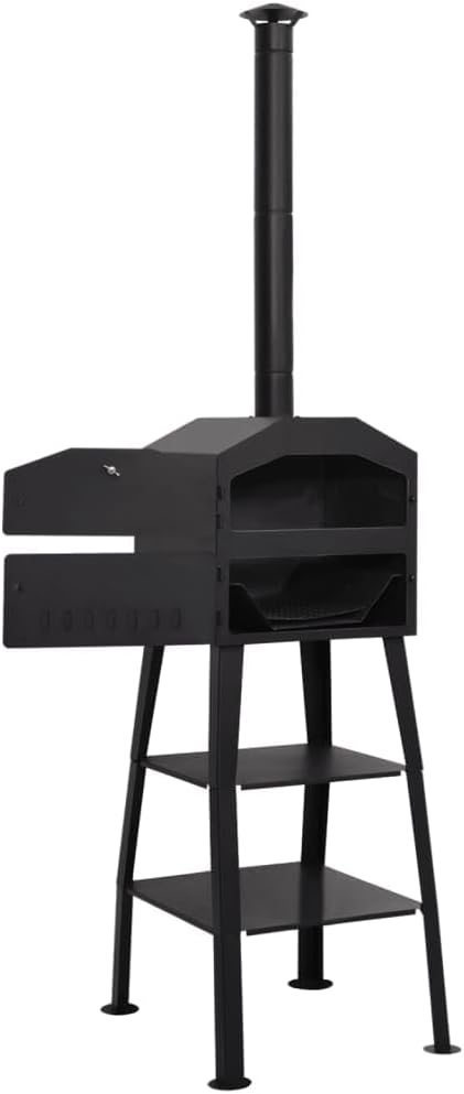 Lumanois Pizzaofen, 28.28 kg, Stahl, Braun, Outdoor- Holzkohle mit 2 Schamottesteinen, 318145