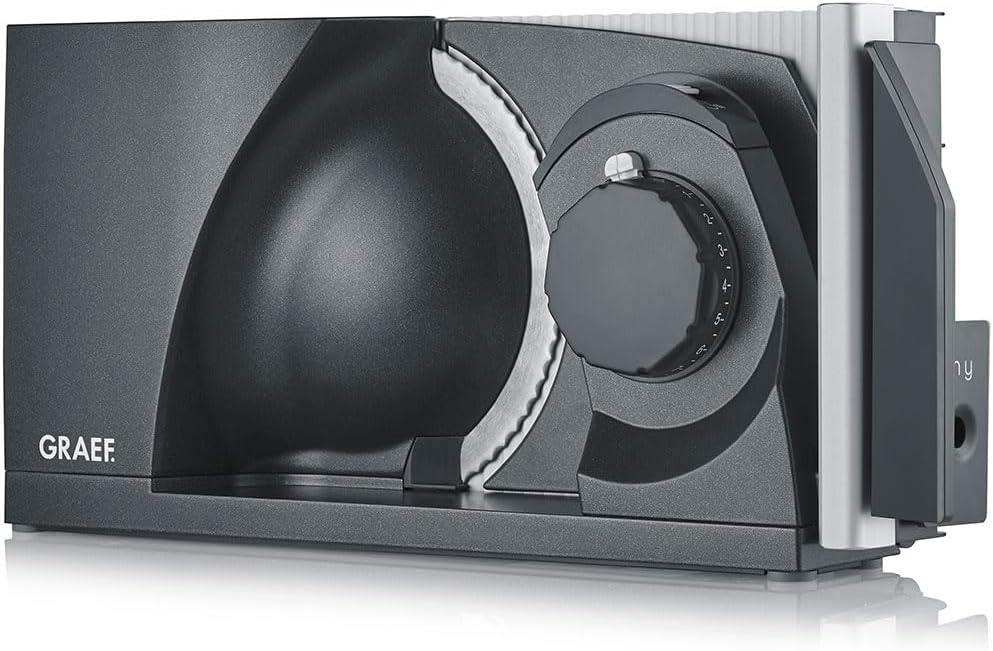 GRAEF. Schlitten, 170 mm, 15 mm, 170 W, Schwarz, MYtiny MT1006 - Klappbarer Allesschneider, Made in Germany, Vollmetall