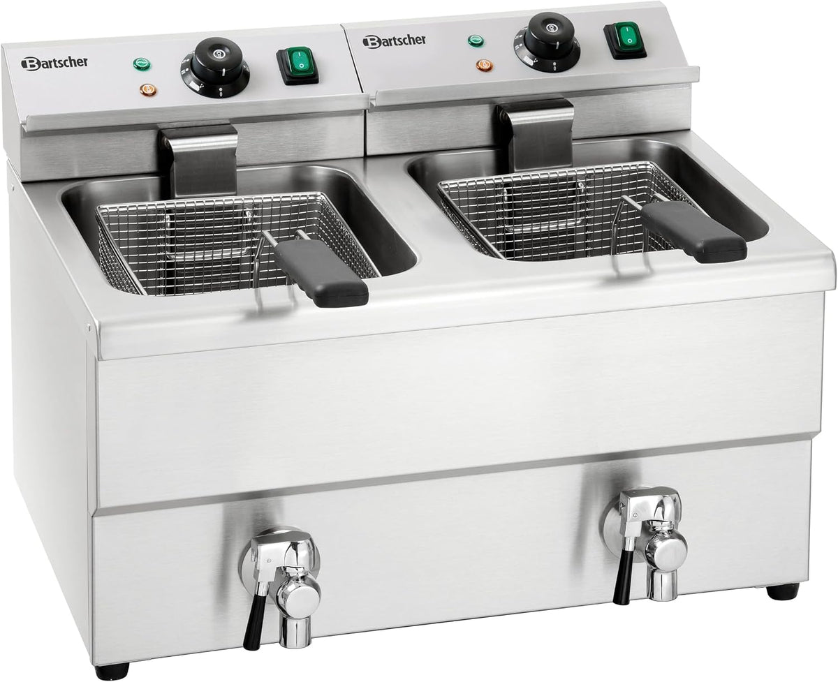 Bartscher Heissluftfritteuse, 8 L, Schwarz, Elektro Doppel-Fritteuse IMBISS II 2x Gastronomiebedarf