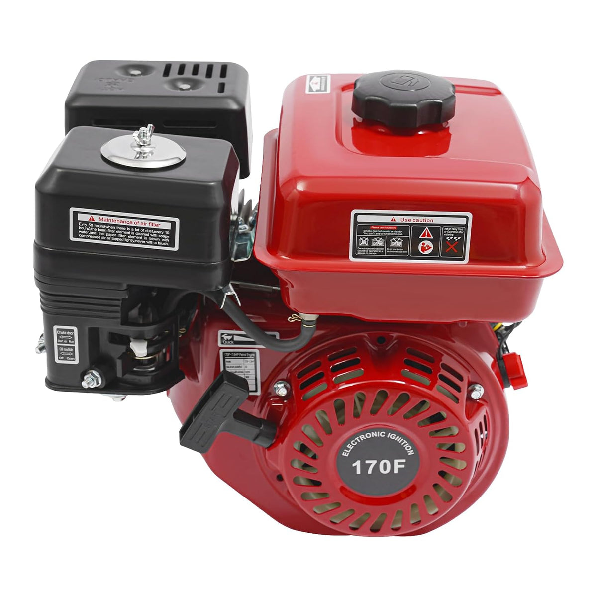 JHAUAI Rasenmäher, 4 kW, Aluminium, Eisen, Kunststoff, Schwarz, Benzinmotor 4 Takt Motor 3600U/min OHV Seilzugstarter