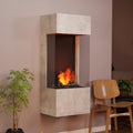 GLOW FIRE Elektrokamin, 55x130x40 cm, Grau, Wasserdampf Kamin OGF 4 (Wandkamin) - mit realistischen LED, Knistereffekt & Fernbedienung