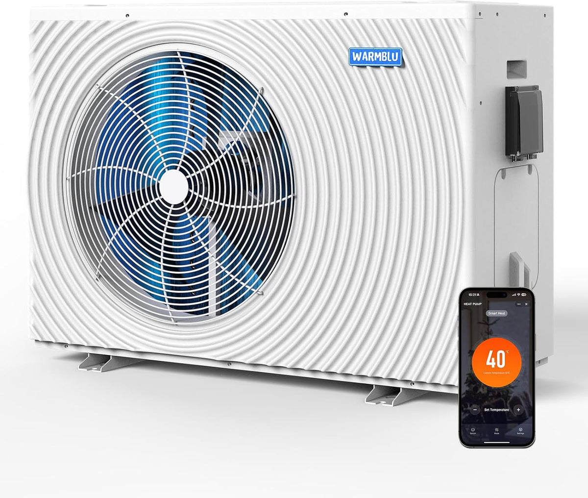 WARMBLU Heizpumpen, 10 kW, Schwarz, H10 Inverter Pool-Wärmepumpe